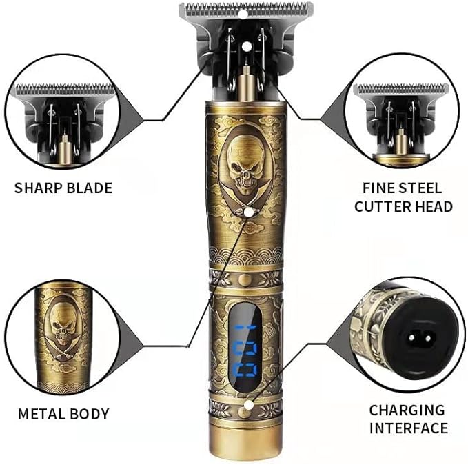 T9 All Metal Shaver with LCD Digital Display - Compact and Travel-Friendly
