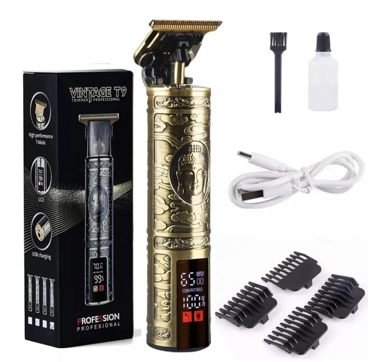 T9 All Metal Shaver with LCD Digital Display - Compact and Travel-Friendly
