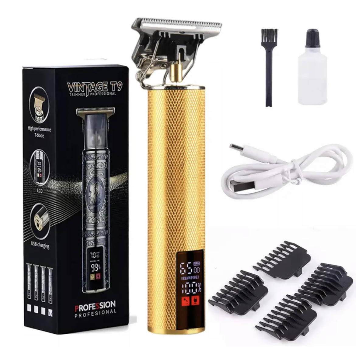 T9 All Metal Shaver with LCD Digital Display - Compact and Travel-Friendly