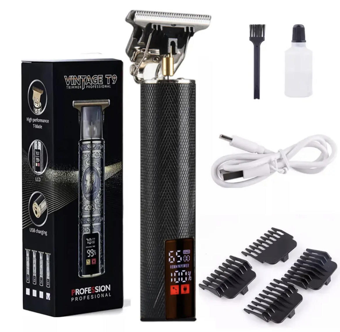 T9 All Metal Shaver with LCD Digital Display - Compact and Travel-Friendly