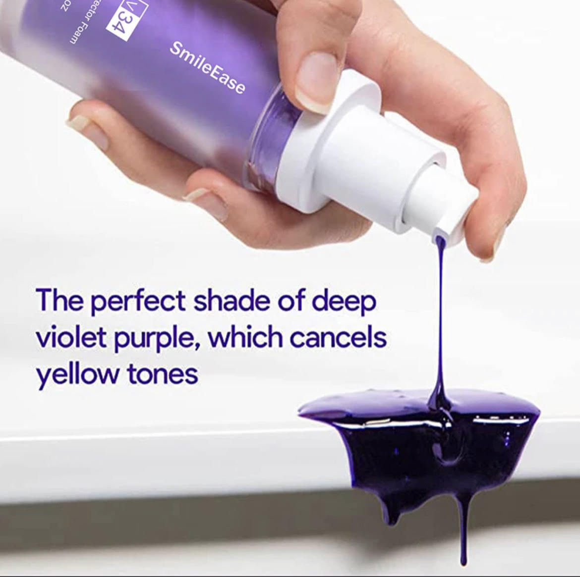 V34 Mousse Toothpaste Teeth Cleaning Purple Whitening Toothpaste