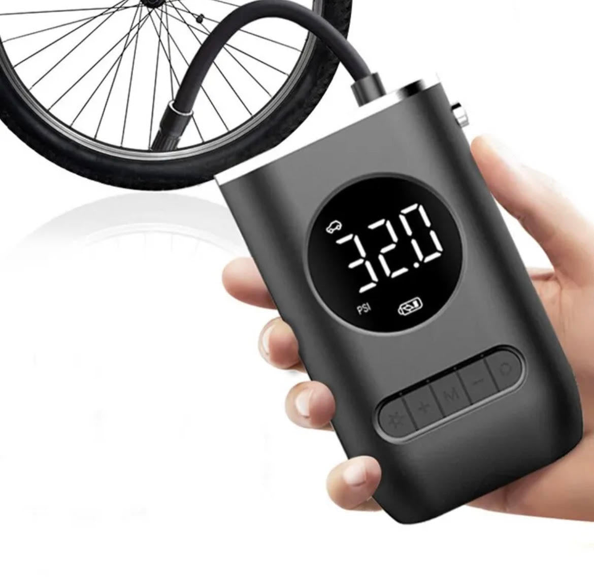 Portable Mini Self-Propelled Electric Car Air Pump - Handheld Wireless Tire Pump with Digital Display and Charging Capability