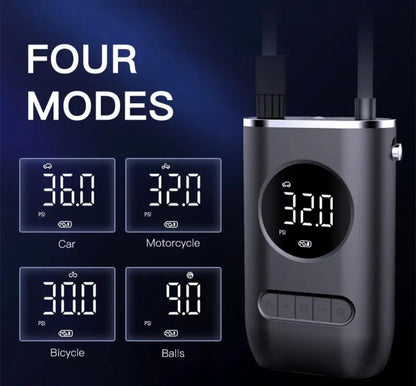 Portable Mini Self-Propelled Electric Car Air Pump - Handheld Wireless Tire Pump with Digital Display and Charging Capability