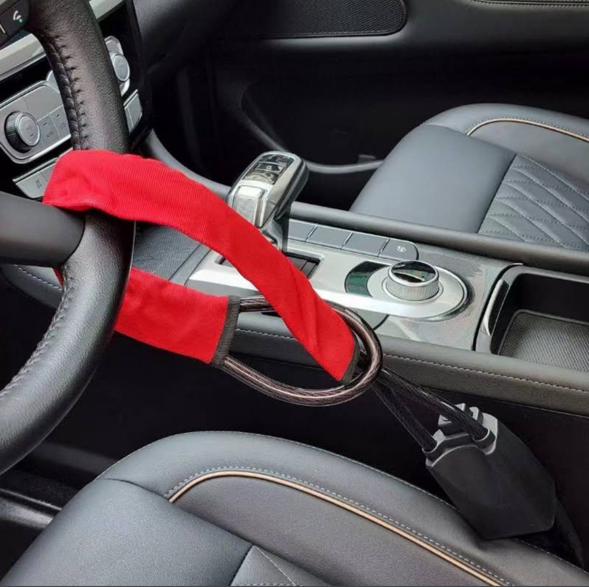 Automotive Steering Wheel and Seat Lock Security Accessory