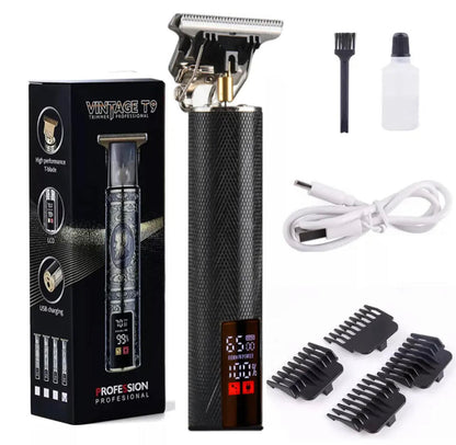 T9 All Metal Shaver with LCD Digital Display - Compact and Travel-Friendly