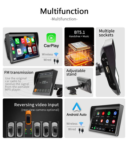 Universal 7-Inch Car Radio Video Player Wireless For Apple CarPlay Android Car Touch Screen