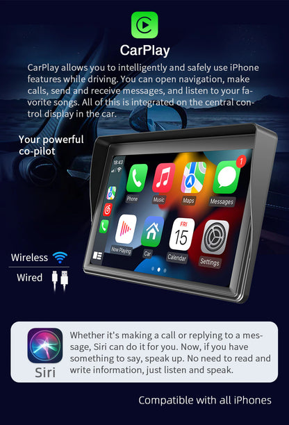Universal 7-Inch Car Radio Video Player Wireless For Apple CarPlay Android Car Touch Screen