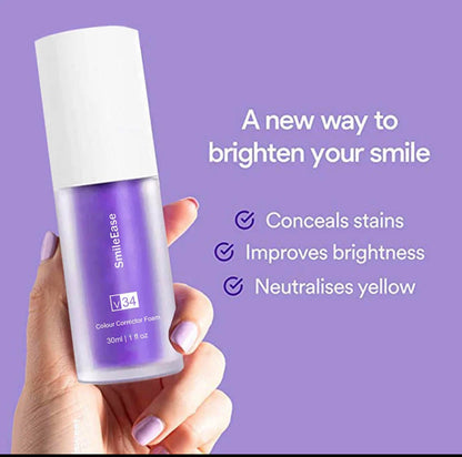 V34 Mousse Toothpaste Teeth Cleaning Purple Whitening Toothpaste