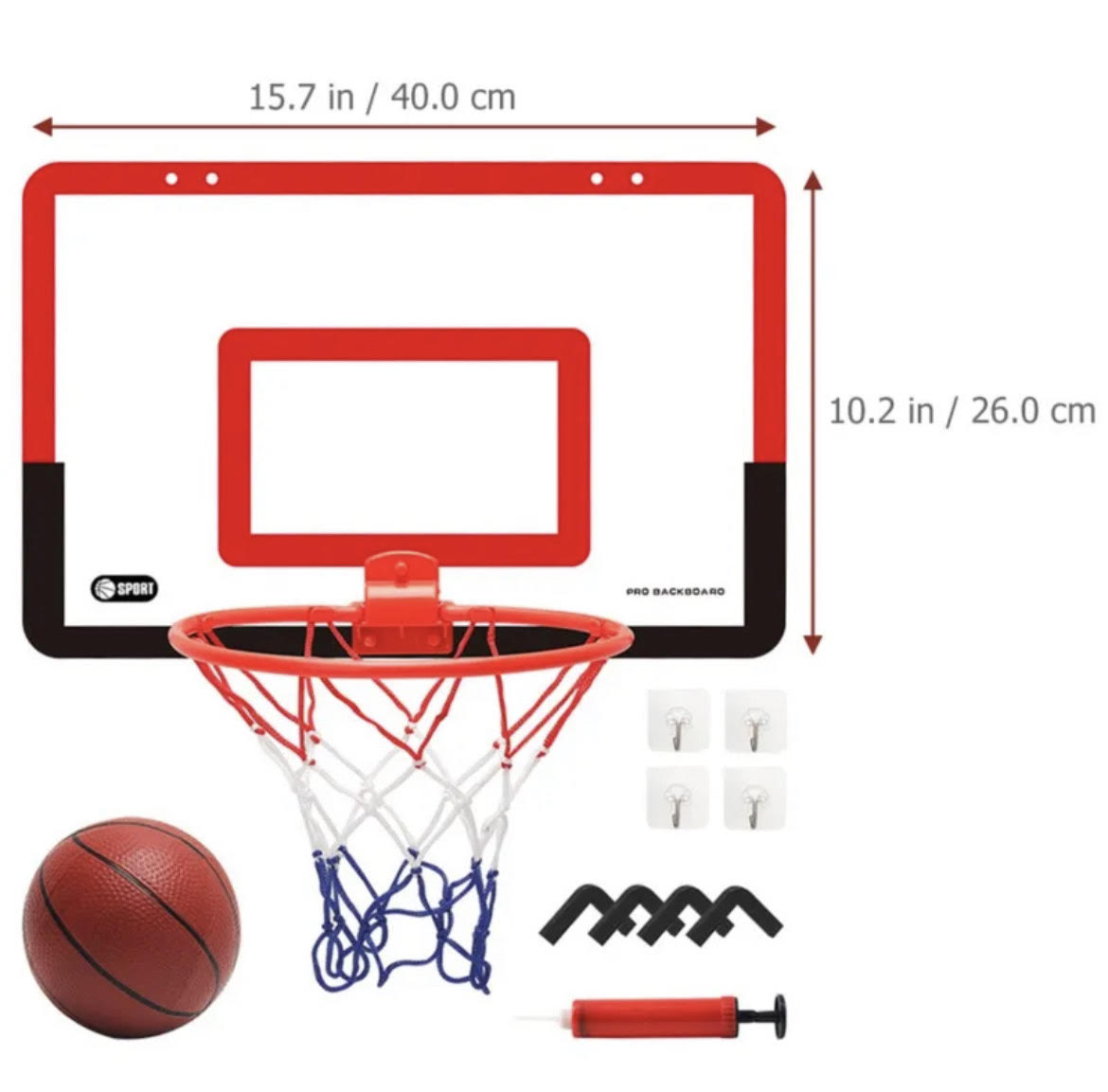 Children's Mini Basketball Hoop Set with Wall-Mounted Frame, Adjustable Stand, Hanging Basket, and Backboard