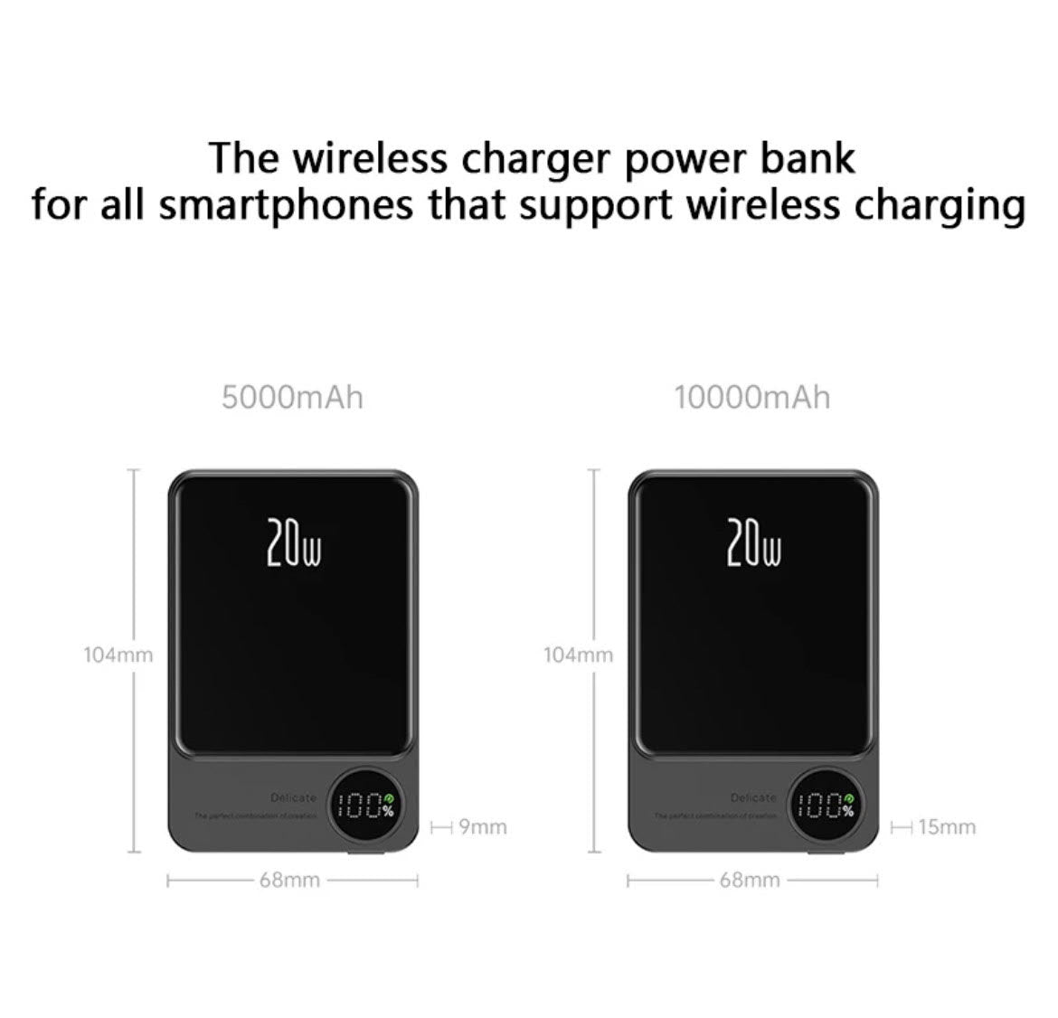 Magnetic 5000mAH/10000mAh Portable Wireless Power Bank