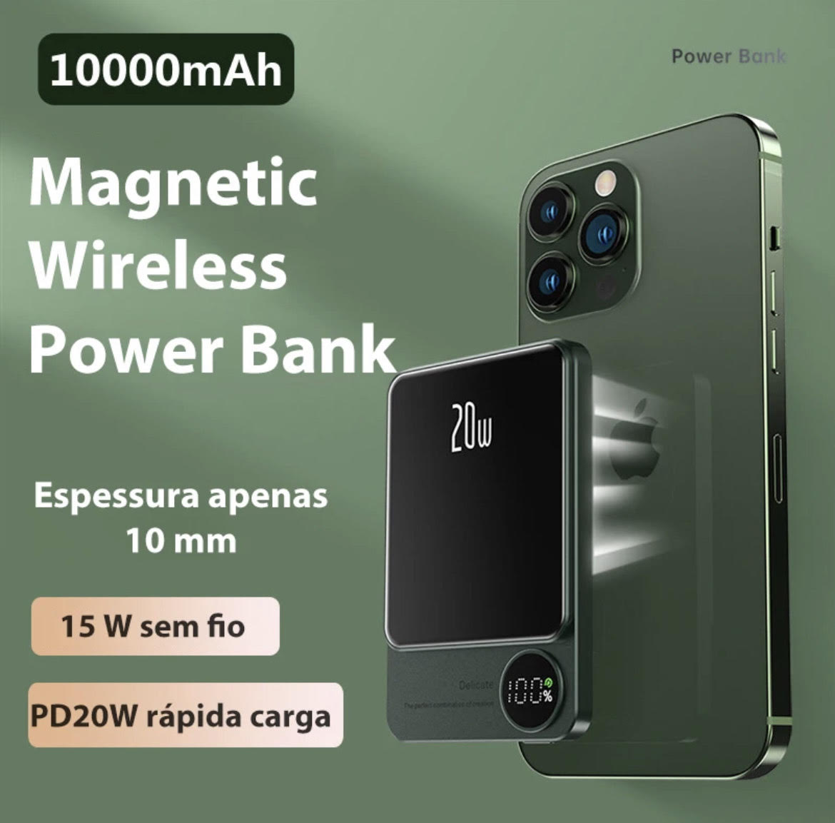 Magnetic 5000mAH/10000mAh Portable Wireless Power Bank