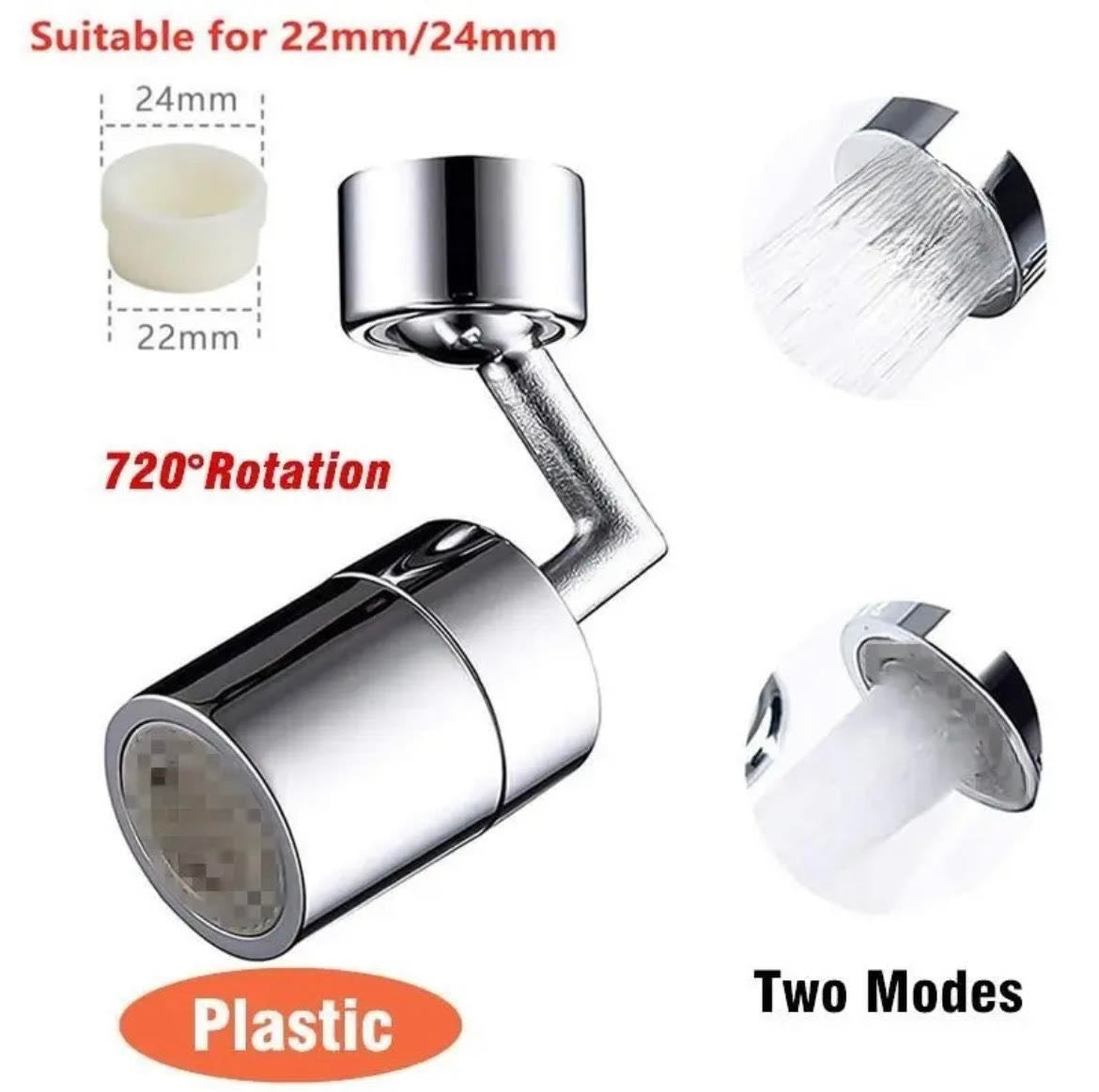 Faucet Extender with 1080° Rotating Sprayer Head and 22/24mm Adaptor