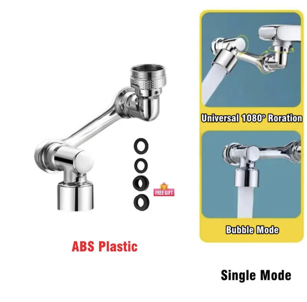 Faucet Extender with 1080° Rotating Sprayer Head and 22/24mm Adaptor